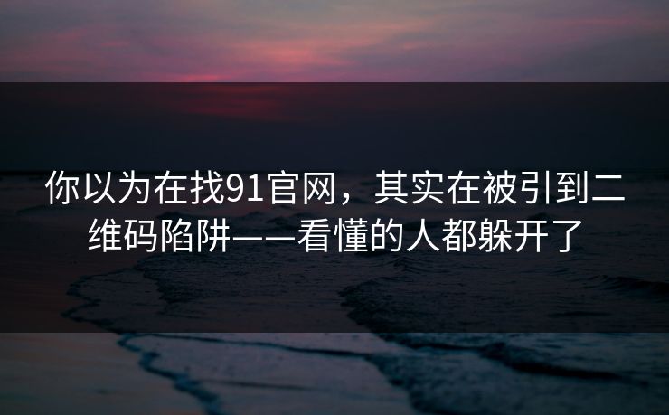 你以为在找91官网,其实在被引到二维码陷阱——看懂的人都躲开了